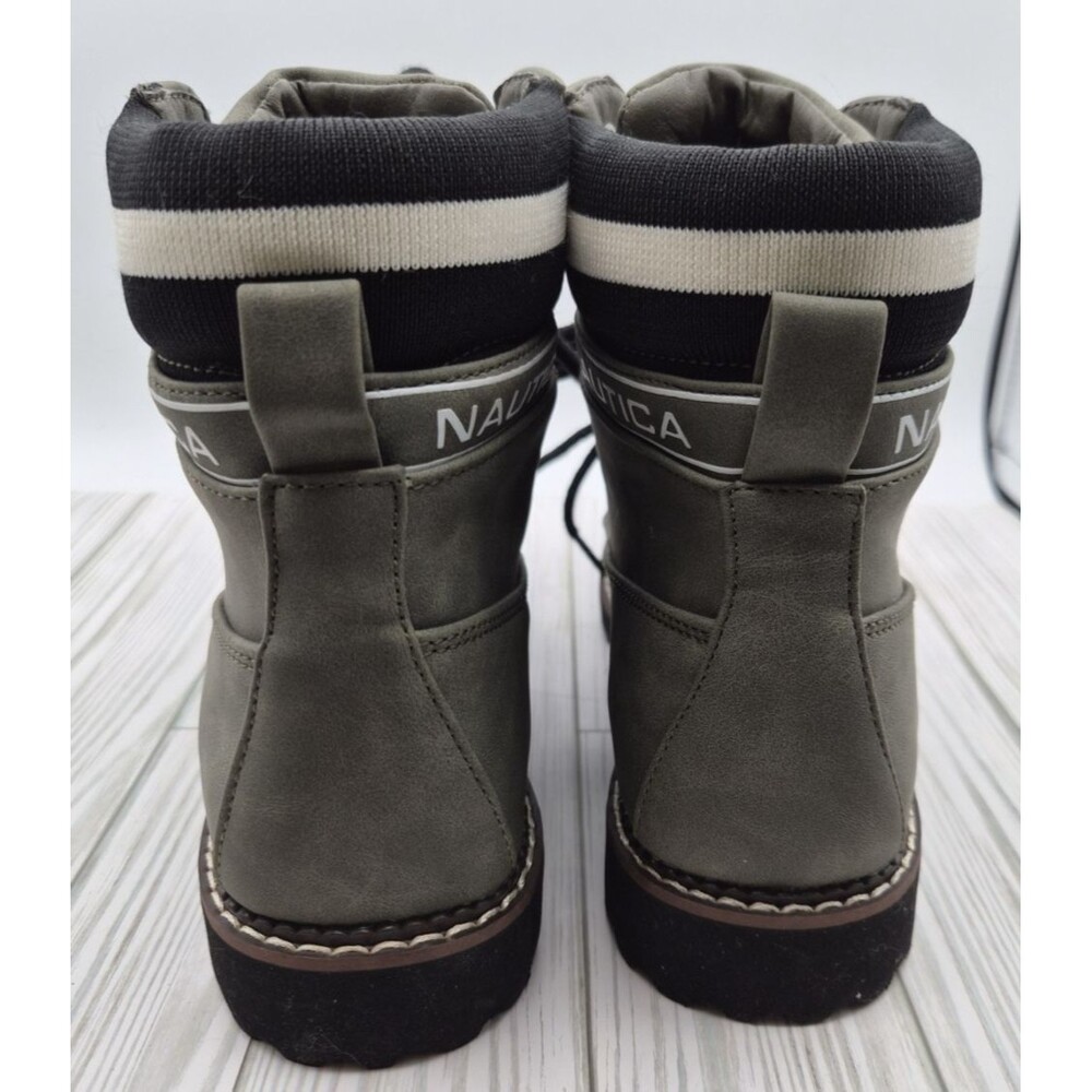 Nautica Galiah Faux Suede Green Gray Combat Boots Size 9 new without box - Picture 4 of 6